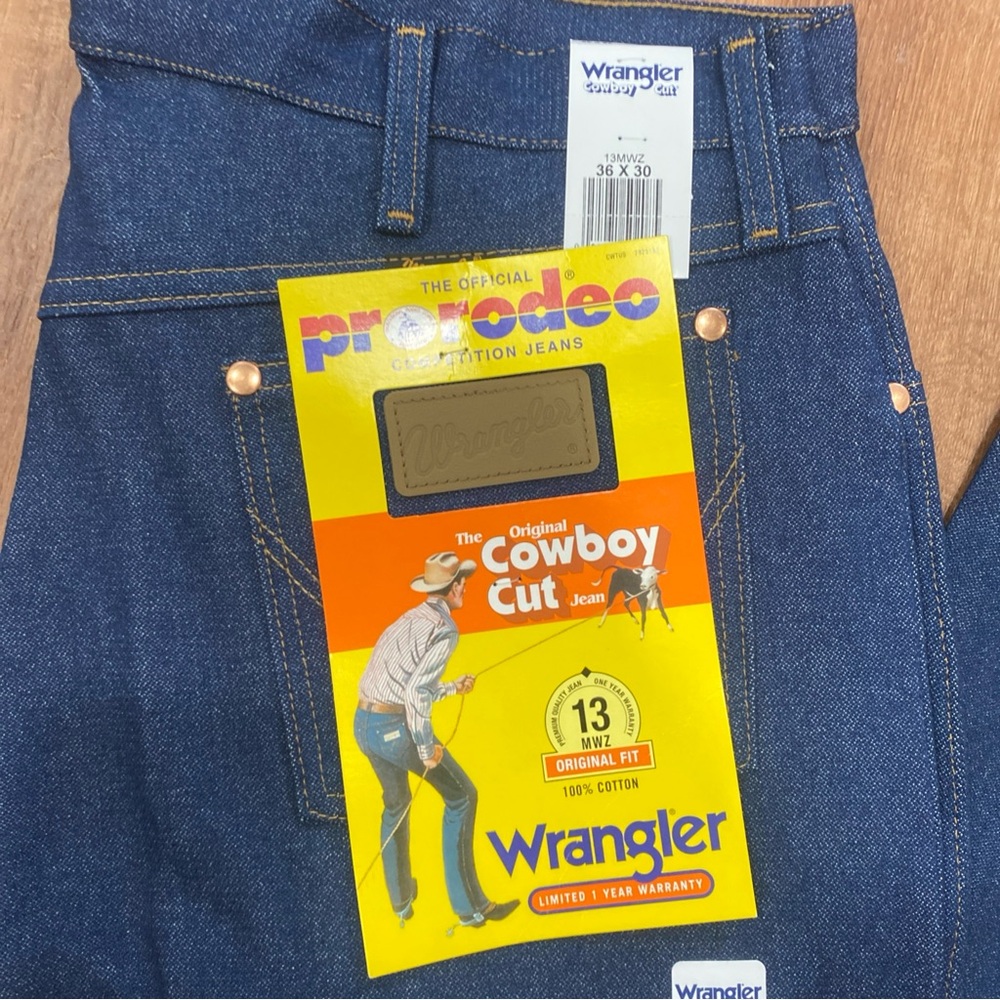 Wrangler Men's 36x30 Pro Rodeo Competition Jeans Blue Cowboy Cut Original Fit - Picture 8 of 11
